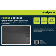 Black Heavy Duty Durable Waterproof Rubber Car Boot Protection Liner Mat SS5125 Sakura  - Dynamic Drive