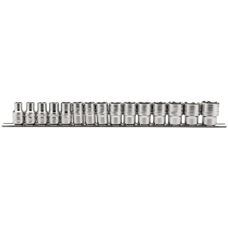 Draper Metric Socket on a Metal Rail, 1/2" Sq. Dr. (15 Piece) 16496 Draper - Dynamic Drive