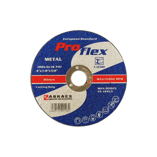 Connect Abracs Flat Cutting Discs 100mm x 3.0mm 25pc 32058 Tool Connection - Dynamic Drive
