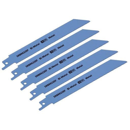Sealey Reciprocating Saw Blade Metal 150mm 18tpi Pack of 5 SRBR622EF Sealey - Dynamic Drive