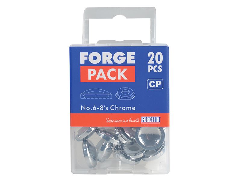 Forgefix Domed Cover Cap Chrome No. 6-8 Forge Pack 20 ForgeFix - Dynamic Drive