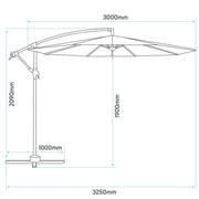 Dellonda Banana Parasol with Cover 3m - Grey DG264 Dellonda - Dynamic Drive