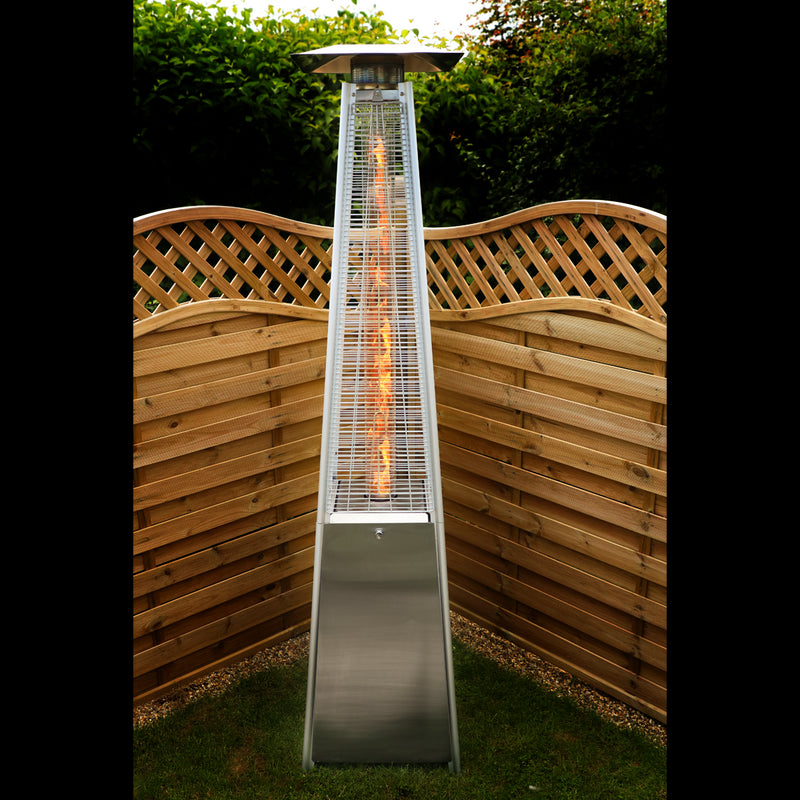 Dellonda Pyramid Gas Patio Heater 13kW Commercial Garden Use Stainless Steel Dellonda  - Dynamic Drive