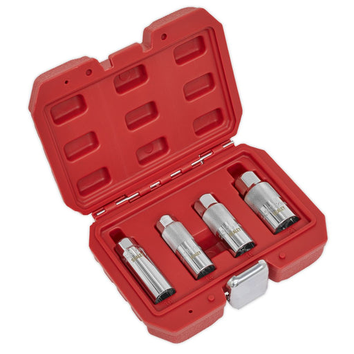 Sealey Spark Plug Socket Set 4pc 3/8" Drive 14mm 16mm 21mm Sockets Thin Wall Sealey  - Dynamic Drive