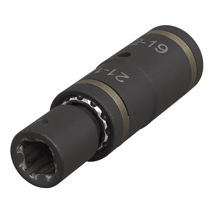 Sealey SX1821 4 in 1 Impact Socket Set 2pc 17/19/21/22mm with 75mm 1/2" Sq Drive Sealey  - Dynamic Drive