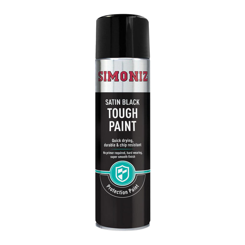 6 x Simoniz Large Tough Satin Black Aerosol Car Auto Spray Paint 500ml SIMVHT51D Simoniz - Dynamic Drive