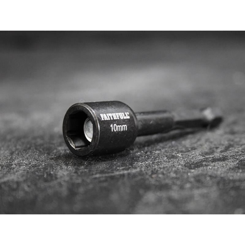 Faithfull Magnetic Impact Nut Driver 10mm x 1/4in Hex Faithfull - Dynamic Drive