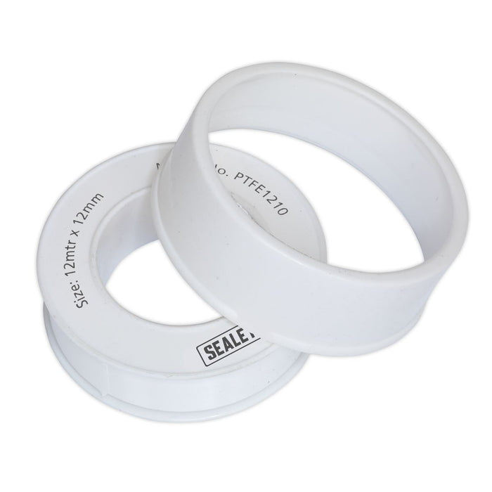 Sealey PTFE Thread Sealing Tape 12mm x 12m Pack of 10 PTFE1210 Sealey - Dynamic Drive
