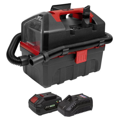 Sealey SV20 Series 10L Cordless Wet & Dry Vacuum Kit 20V 4Ah CP20VWDVKIT1 Sealey - Dynamic Drive