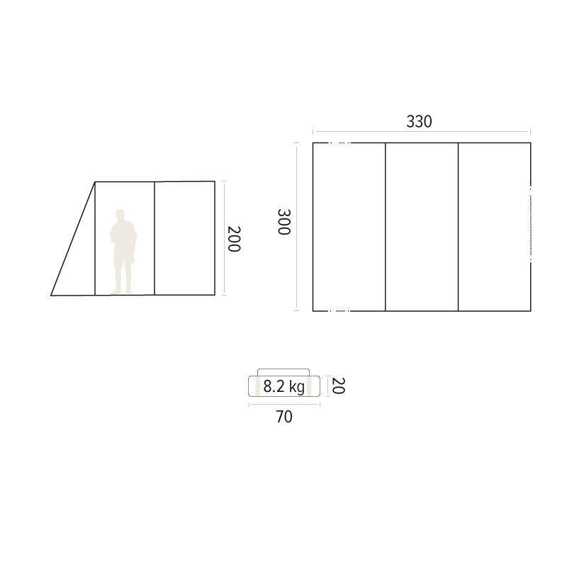 Trigano Bivouac Pole Motorhome Driveaway Awning 3.3m Depth TRIGANO  - Dynamic Drive