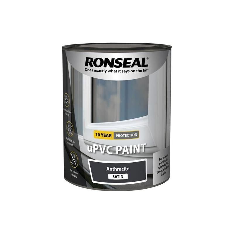 Ronseal uPVC Paint Anthracite Satin 750ml Ronseal - Dynamic Drive