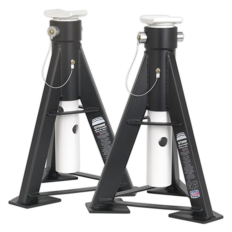 Sealey Axle Stands (Pair) 12tonne Capacity per Stand AS12 Sealey  - Dynamic Drive