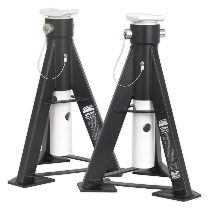 Sealey AXLe Stands (Pair) 12 Tonne Capacity per Stand AS12 Sealey - Dynamic Drive