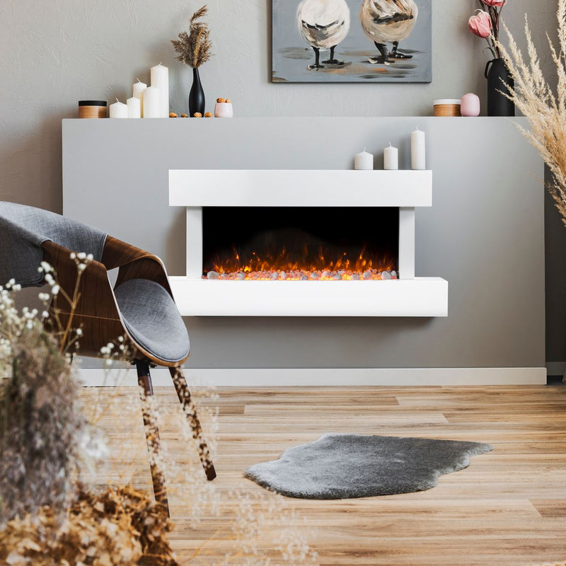 Baridi 46" Wall Mounting 1000W/2000W Electric Fireplace with LED Flame Effects Baridi  - Dynamic Drive