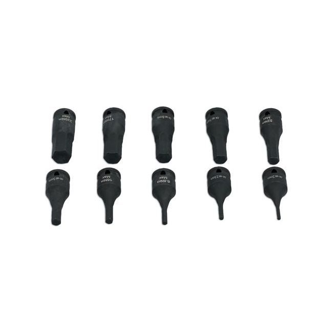 Laser Impact Hex Socket Bit Set 1/4"D 10pc 7838 Laser - Dynamic Drive