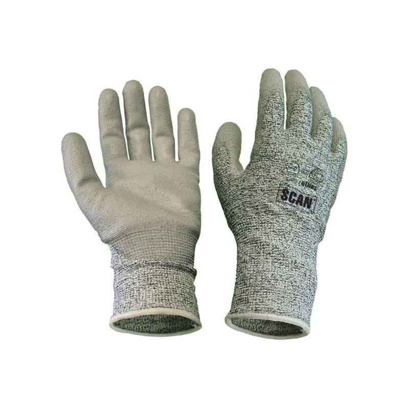 Scan Grey PU Coated Cut 5 Gloves - XL (Size 10) Scan - Dynamic Drive