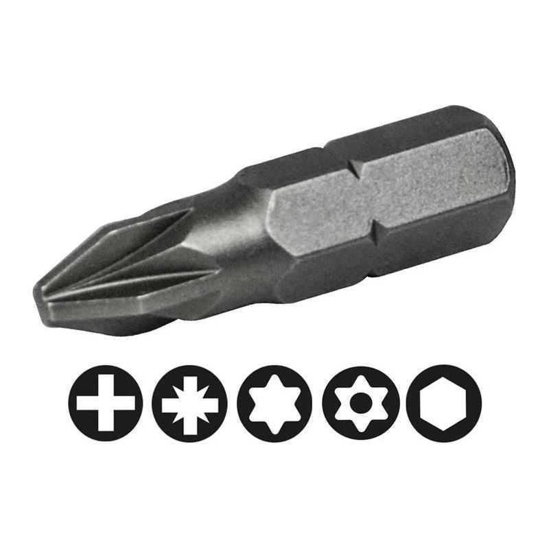 Faithfull Pozi S2 Grade Steel Screwdriver Bits PZ1 x 25mm (Pack 3) Faithfull - Dynamic Drive