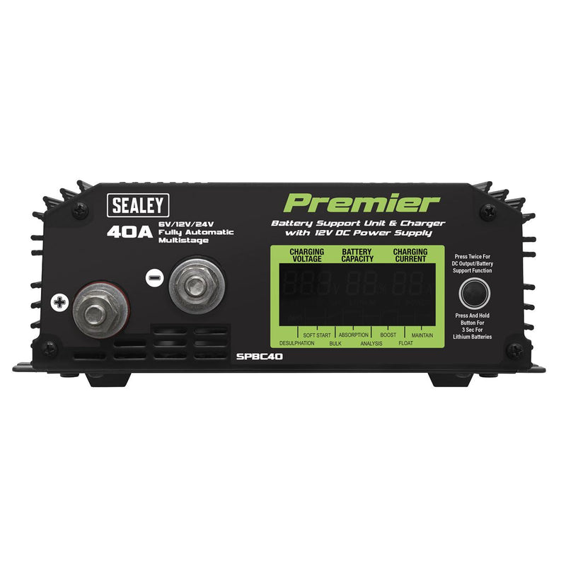 Sealey Battery Support Unit Charger & Maintainer 40A SPBC40 Sealey - Dynamic Drive