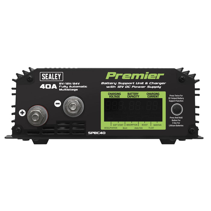Sealey SPBC40 Battery Support Unit & Charger 40A Sealey  - Dynamic Drive