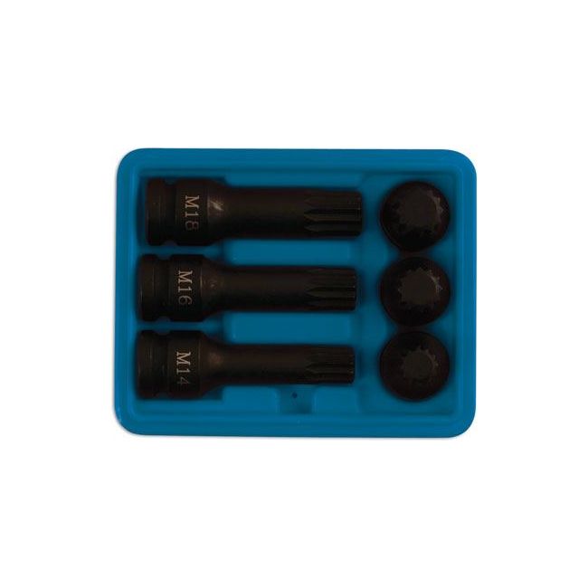 Laser Spline Bit Set 1/2"D 6pc 5019 Laser - Dynamic Drive