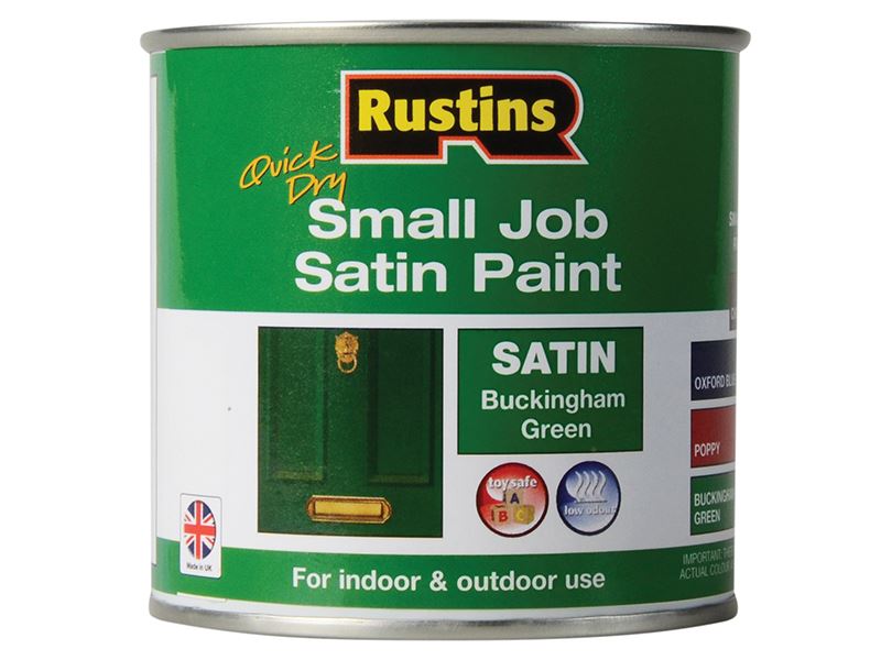 Rustins Quick Dry Small Job Satin Paint Buckingham Green 250ml Rustins - Dynamic Drive