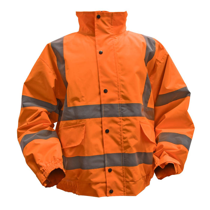 Worksafe Hi-Vis Orange Jacket with Quilted Lining Elasticated Waist & Cuffs XXL Worksafe - Dynamic Drive