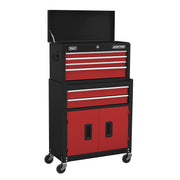 Sealey Topchest & Rollcab Combination 6 Drawer with Ball-Bearing Slides Red Sealey - Dynamic Drive
