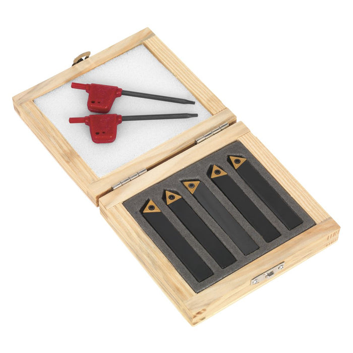 Sealey Indexable 8mm Lathe Turning Tool Set 5pc SM3025CS2 Sealey - Dynamic Drive
