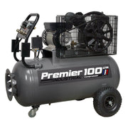 Sealey Air Compressor 100L Belt Drive 3hp with Front Control Panel SAC3103B Sealey - Dynamic Drive