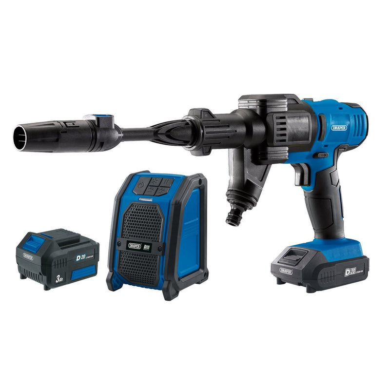 Draper D20 20V Pressure Washer, D20 20V Wireless Speaker, 1 x 2.0Ah, 1 x 3.0Ah, Draper - Dynamic Drive