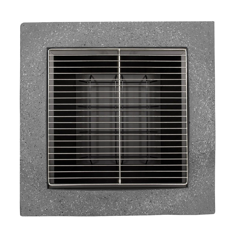 Dellonda Square Fire Pit with BBQ Grill Safety Mesh Screen Fire Poker Dark Grey Dellonda - Dynamic Drive