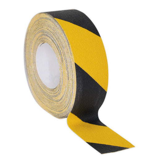 Sealey Anti-Slip Tape Self-Adhesive Black Yellow 50mm x 18m ANTBY18 Sealey - Dynamic Drive