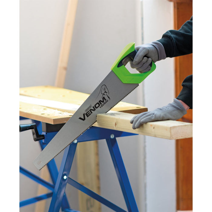 Draper Venom First Fix Double Ground Handsaw, 500mm, 7tpi/8ppi Draper - Dynamic Drive