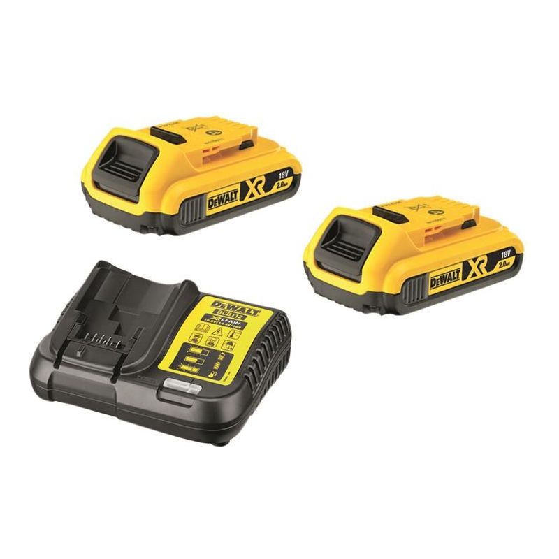 Dewalt Power Tools DCB183 2C 18V Battery & Charger Pack - 2 x 2Amp Batteries + 1 x DCB112 Charger DeWALT Power Tools - Dynamic Drive