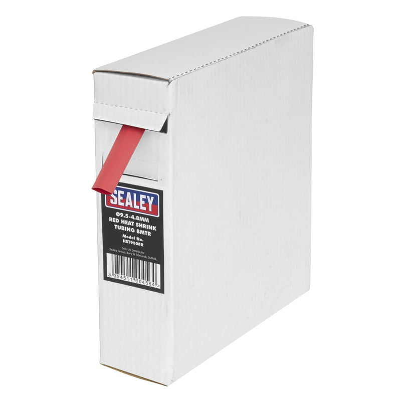 Sealey Heat Shrink Tubing Red 9.5-4.8mm 8m HST9508R Sealey  - Dynamic Drive