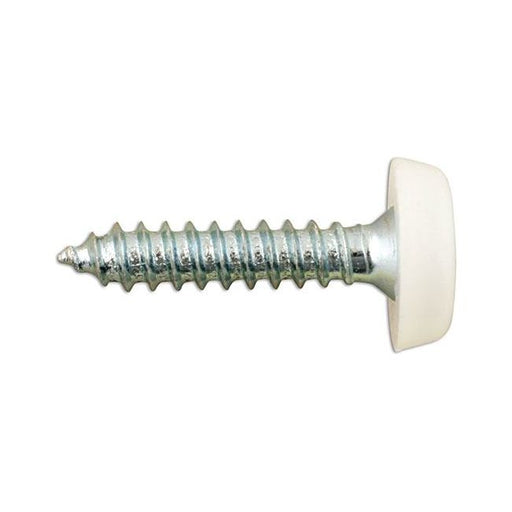 Connect Number Plate Screw 10 x 1" White Polytop 100pc 31546 Tool Connection - Dynamic Drive