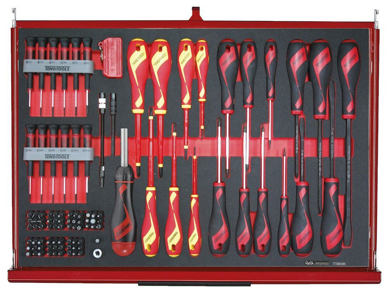 Teng Tools 26" PRO35™ roller cabinet FOAM tool kit 335 pieces red Town Tools - Dynamic Drive