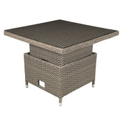 Dellonda Chester Rattan Wicker Adjustable-Height Outdoor Dining Table Dellonda - Dynamic Drive