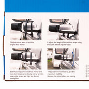 2x Caravan Towing Mirrors Car Van Wing Mirrors Extension Mirror Pair Flat Glass Ring Automotove  - Dynamic Drive