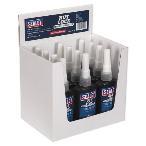 Sealey Nut Lock Medium Strength 50ml Pack of 12 SCS243 Sealey - Dynamic Drive
