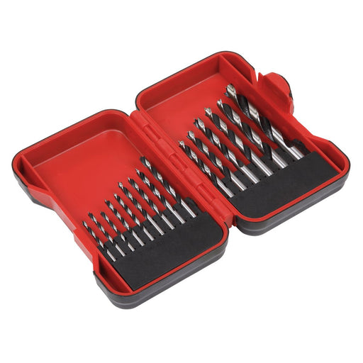 Sealey Brad Point Wood Drill Bit Set 15pc AK3715W Sealey - Dynamic Drive
