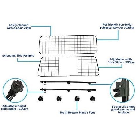 Universal Dog Guard Adjustable Safety Travel Dog Pet Car Mesh Barrier Streetwize  - Dynamic Drive