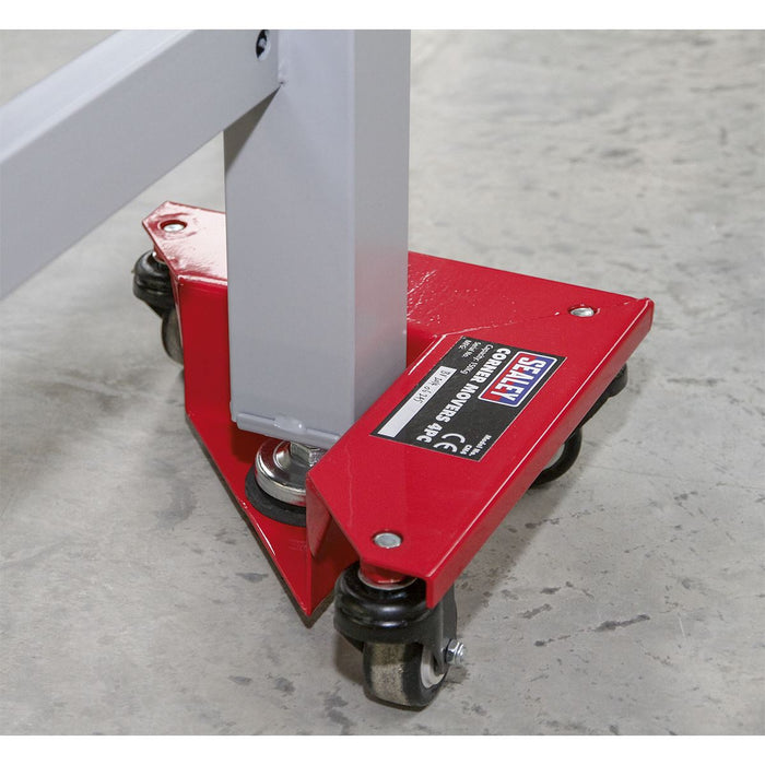 Sealey Corner Transport Dollies Set of 4 150kg Capacity CM4 Sealey - Dynamic Drive