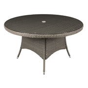 Dellonda Chester Rattan Wicker Round Outdoor Dining Table Tempered Glass Top Dellonda - Dynamic Drive