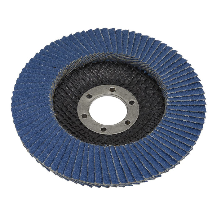 Sealey 115mm Zirconium Flap Discs 120Grit 22mm Bore - Pack of 10 FD11512010 Sealey - Dynamic Drive