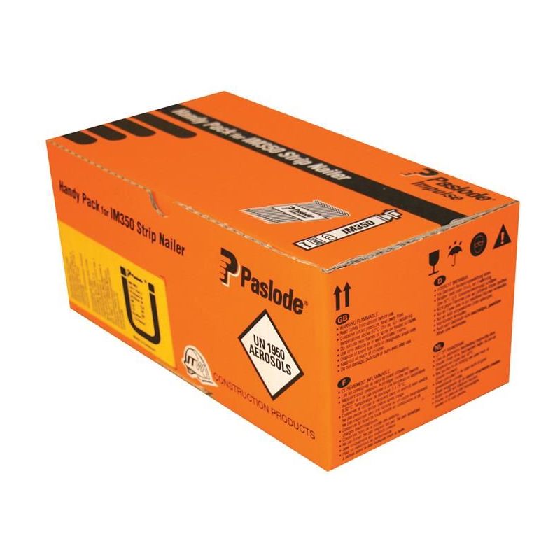 Paslode 3.1 x 75mm 350 Ring Nails Stainless Steel Finish Box of 1100 + 1 Fuel Cell Paslode - Dynamic Drive