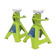 Sealey AXLe Stands (Pair) 2 Tonne Capacity per Stand Ratchet Type Hi-Vis Green Sealey - Dynamic Drive
