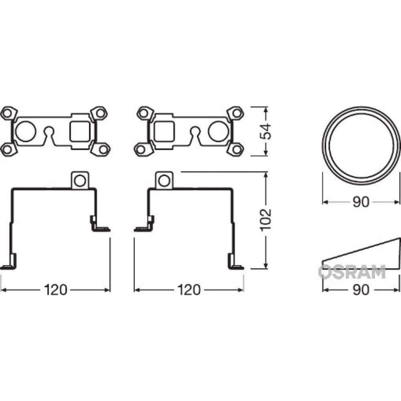 Osram LEDriving FOG additional mounting for Toyota models, LEDFOG101-TY-M, brack Osram - Dynamic Drive