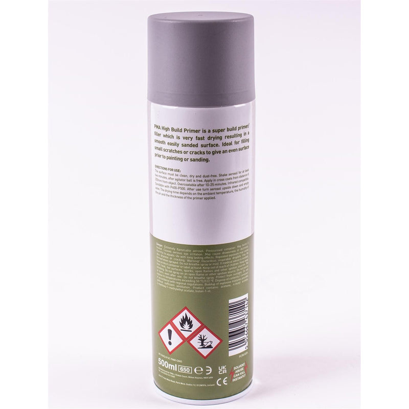 2x High Build Primer - 500ml Spray On Paint - Autotek Grey Aerosol High Coverage Autotek - Dynamic Drive