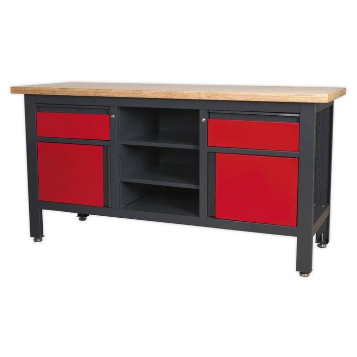 Sealey Workstation with 2 Drawers 2 Cupboards & Open Storage AP1905A Sealey - Dynamic Drive